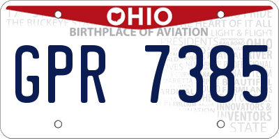 OH license plate GPR7385