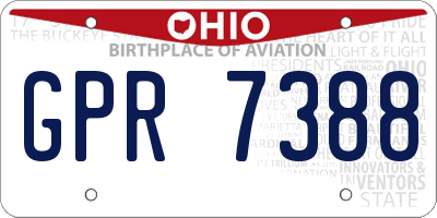 OH license plate GPR7388