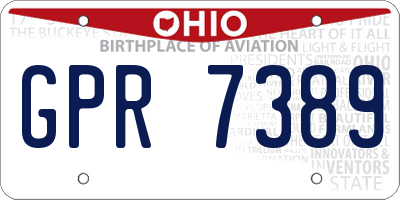 OH license plate GPR7389