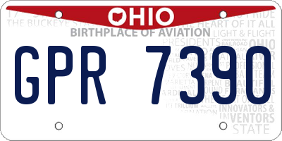 OH license plate GPR7390