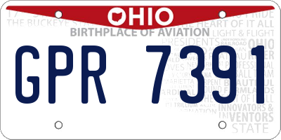 OH license plate GPR7391