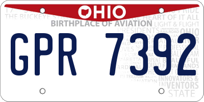 OH license plate GPR7392