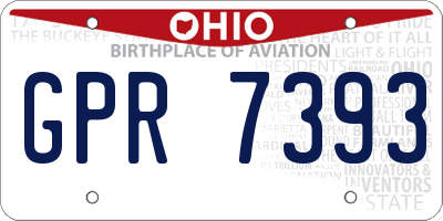OH license plate GPR7393