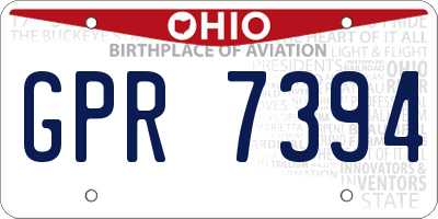 OH license plate GPR7394