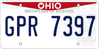 OH license plate GPR7397