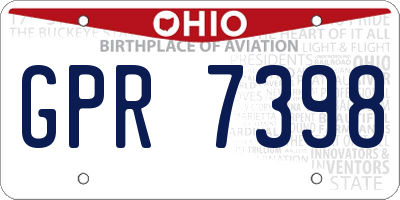 OH license plate GPR7398