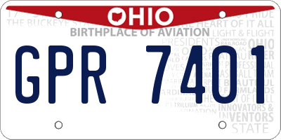 OH license plate GPR7401