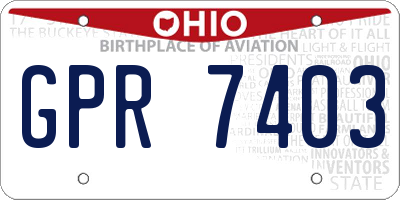 OH license plate GPR7403
