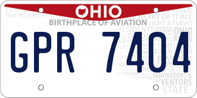 OH license plate GPR7404