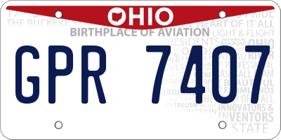OH license plate GPR7407