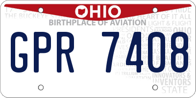OH license plate GPR7408