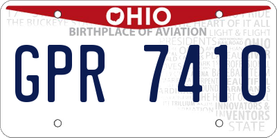 OH license plate GPR7410