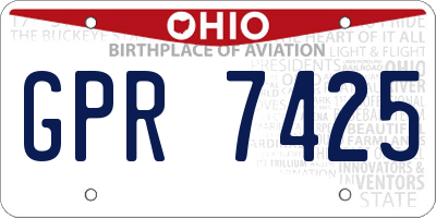OH license plate GPR7425