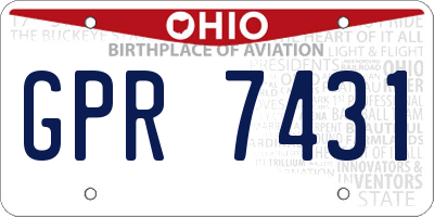 OH license plate GPR7431