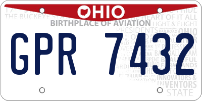 OH license plate GPR7432