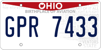 OH license plate GPR7433