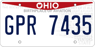OH license plate GPR7435