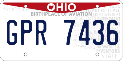 OH license plate GPR7436