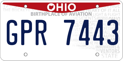 OH license plate GPR7443