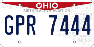 OH license plate GPR7444