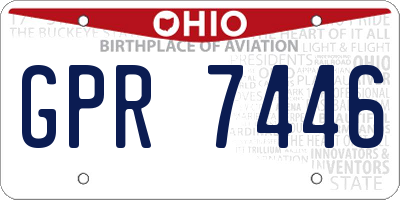 OH license plate GPR7446