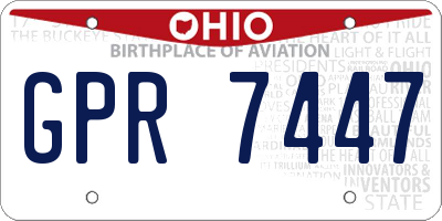 OH license plate GPR7447