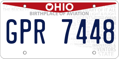 OH license plate GPR7448