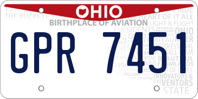OH license plate GPR7451