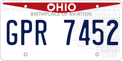 OH license plate GPR7452