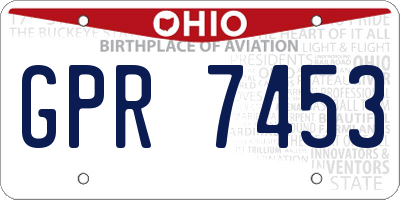 OH license plate GPR7453