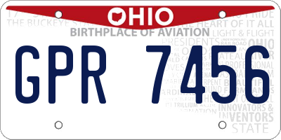 OH license plate GPR7456