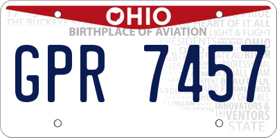 OH license plate GPR7457