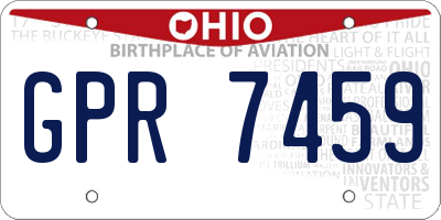 OH license plate GPR7459