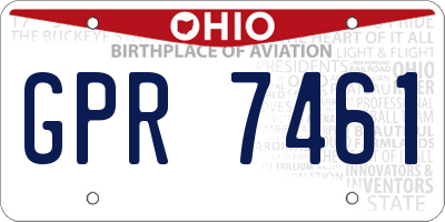 OH license plate GPR7461