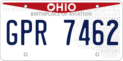 OH license plate GPR7462