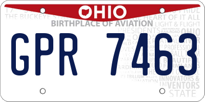 OH license plate GPR7463