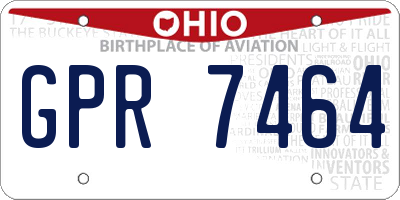 OH license plate GPR7464