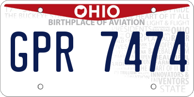 OH license plate GPR7474