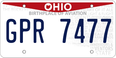 OH license plate GPR7477