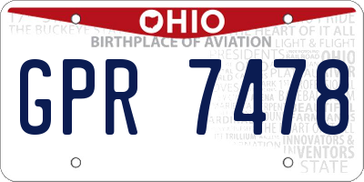 OH license plate GPR7478