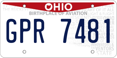 OH license plate GPR7481