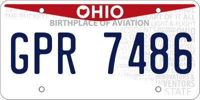 OH license plate GPR7486