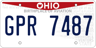 OH license plate GPR7487