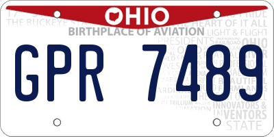OH license plate GPR7489