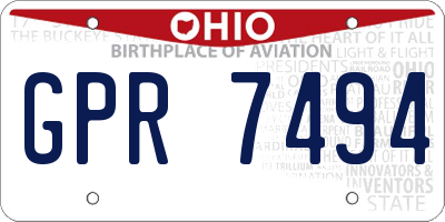 OH license plate GPR7494