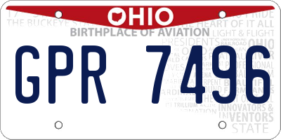 OH license plate GPR7496