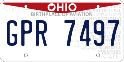 OH license plate GPR7497