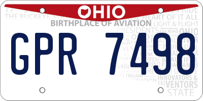 OH license plate GPR7498