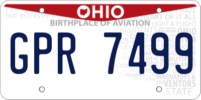 OH license plate GPR7499