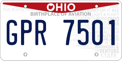 OH license plate GPR7501